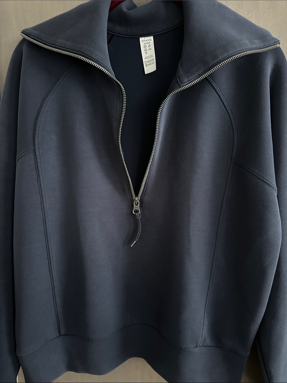 Spanx Air Essentials Half Zip Pullover Timeless Navy Size S - Picture 8 of 10